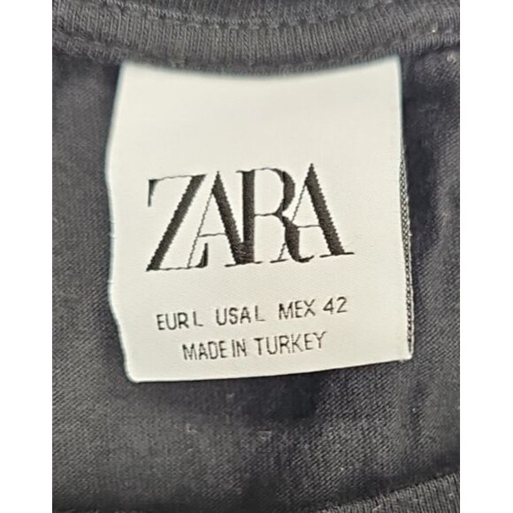Zara women's t-shirt skull print black white Med - Picture 6 of 6